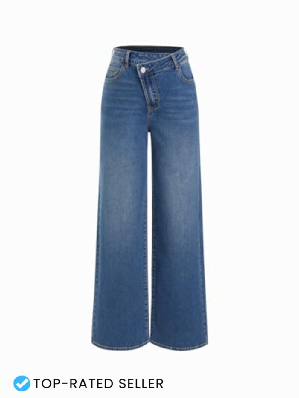 Wide Leg Wrap Jeans High Waist Baggy Boyfriend Y2K Stretchable Denim with